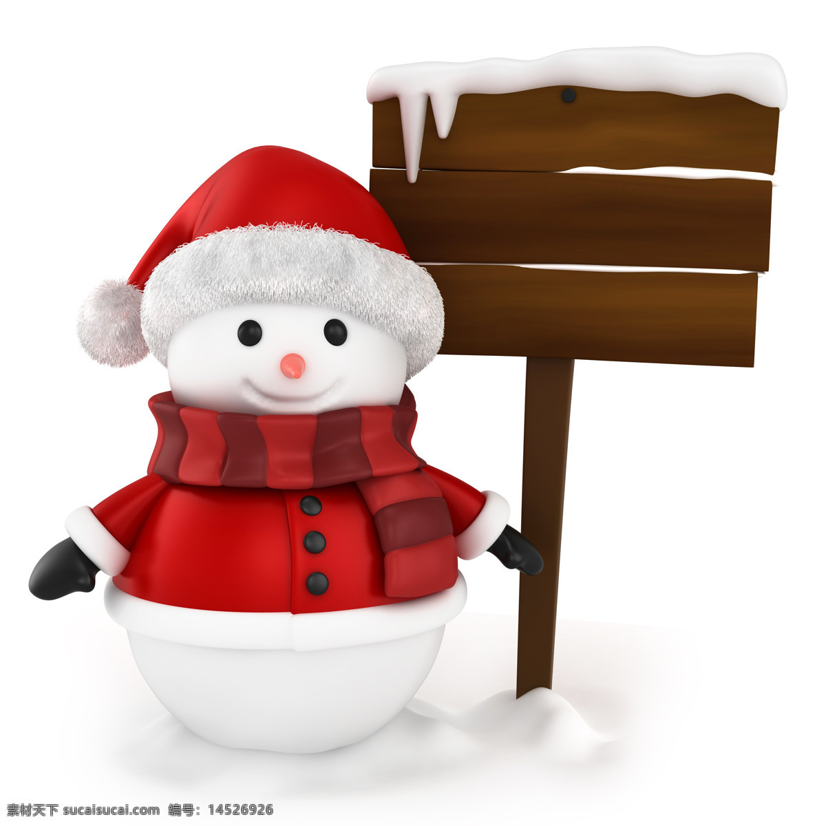 木板 前 微笑 雪人 卡通画 微笑的雪人 圣诞帽 围巾 白雪 节日庆典 生活百科