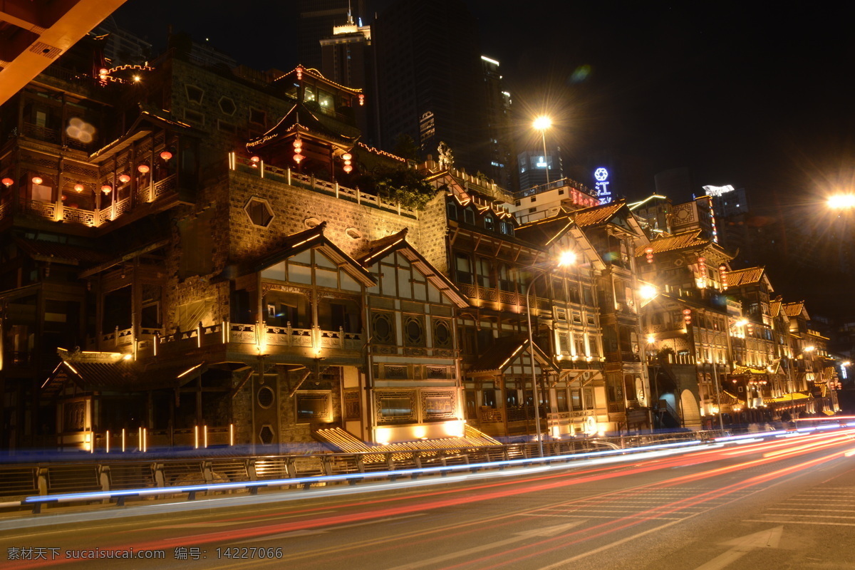 千与千寻 重庆 夜景 洪崖洞 建筑摄影 建筑园林