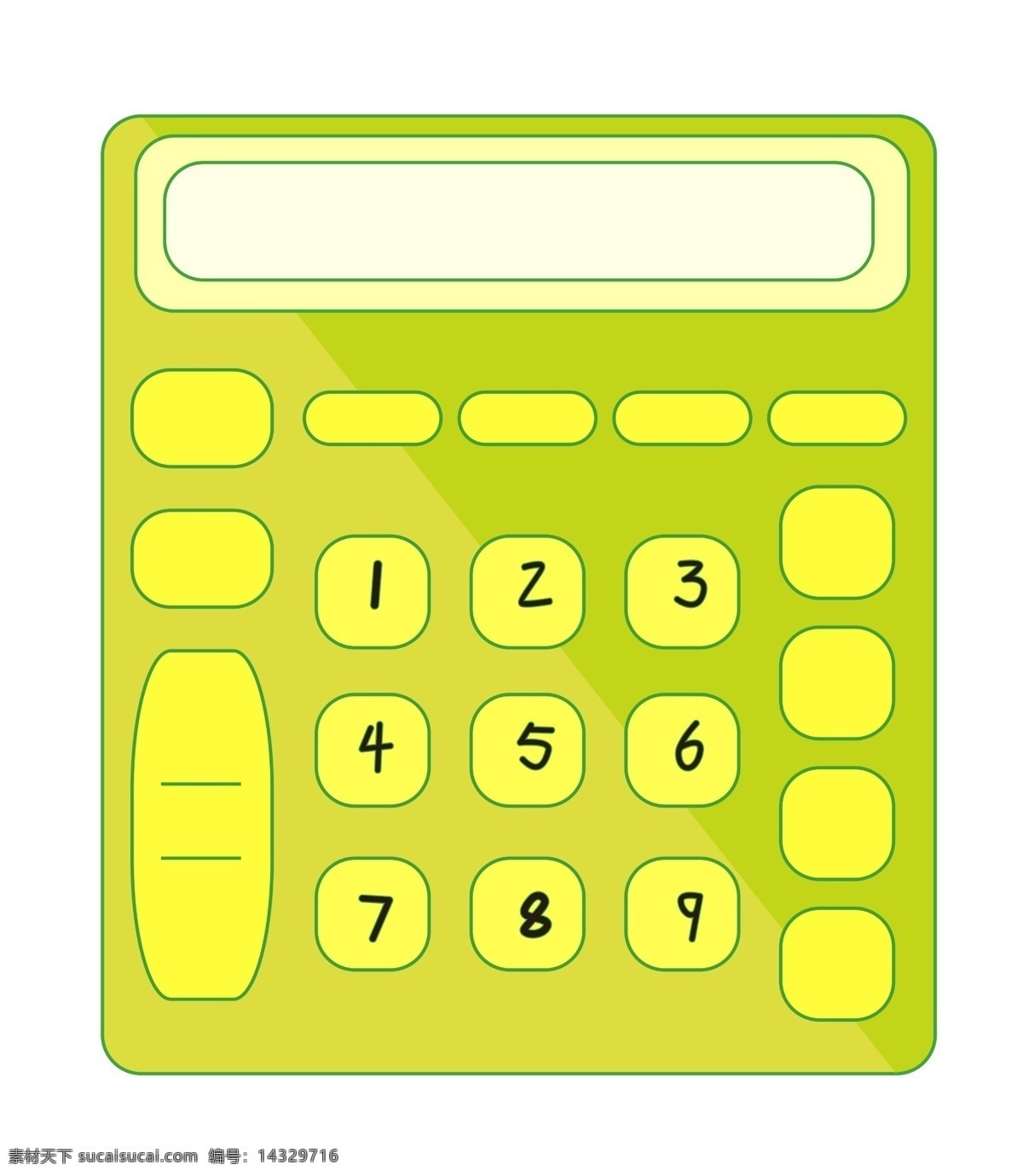 果绿色 计算器 插画 果绿色计算器 数字按键 算数 计算 会计 电子产品 电子设备 办公用品插画