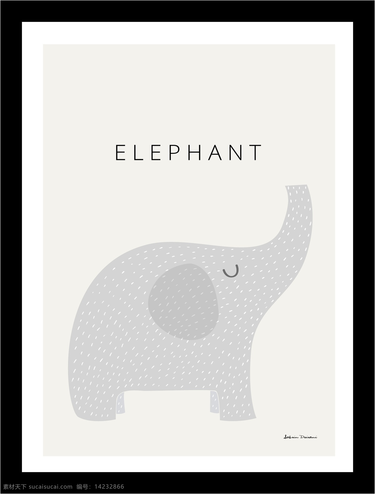 大象插画 动物系列 插画 大象 卡通 可爱 萌 动物插画 动漫动画
