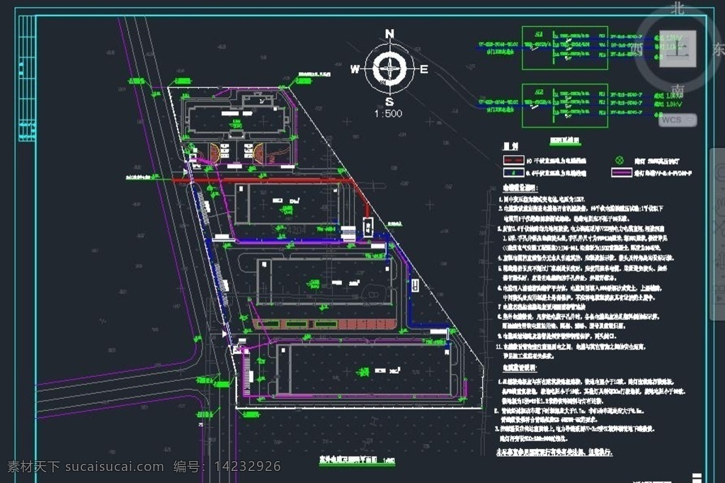 厂区 室外 低压 电气 平面图 强电系统 弱电系统 消防系统 配电系统 监控系统 环境设计 施工图纸 dwg