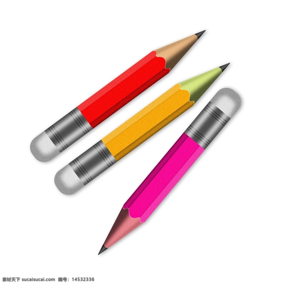 学习 工具 元素 不同 颜色 铅笔 学习用品 学习元素 铅笔素材 铅笔元素