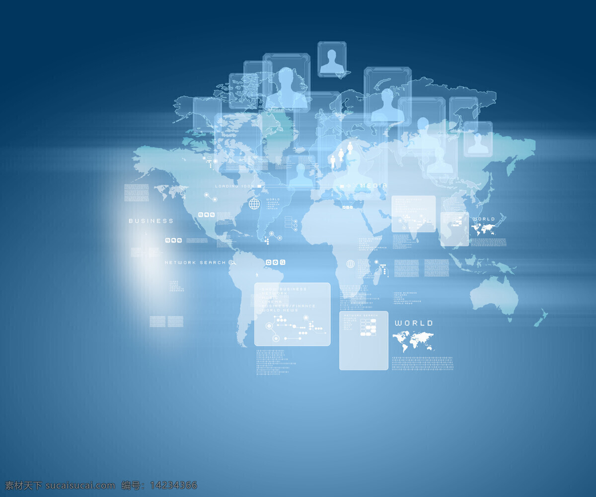 世界地图 背景 通讯网络 商务科技背景 蓝色背景 现代商务 商务金融