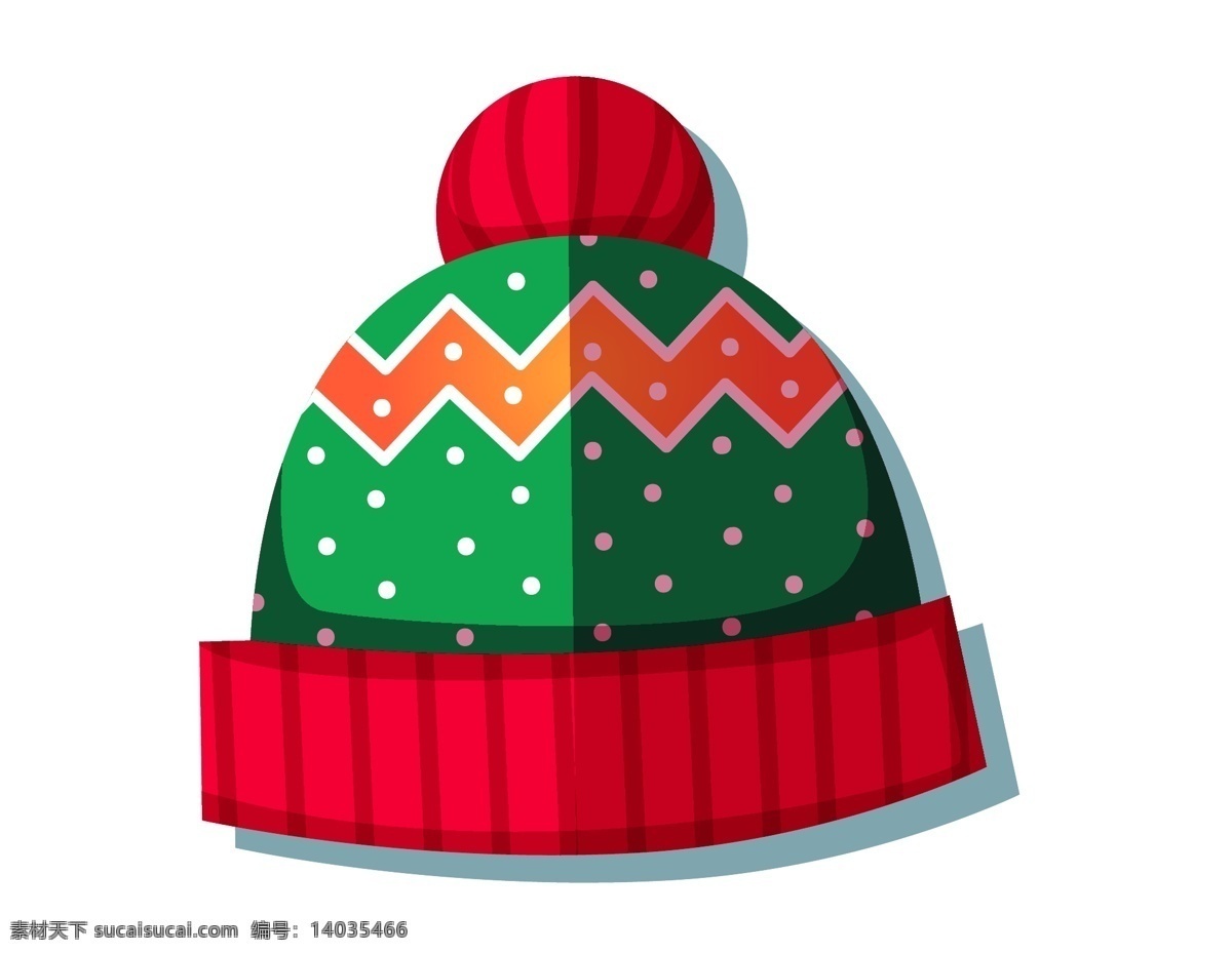 卡通 红 绿帽子 元素 小清新 格子 条纹 帽子 手绘 波点 温暖 保暖 ai元素 矢量元素