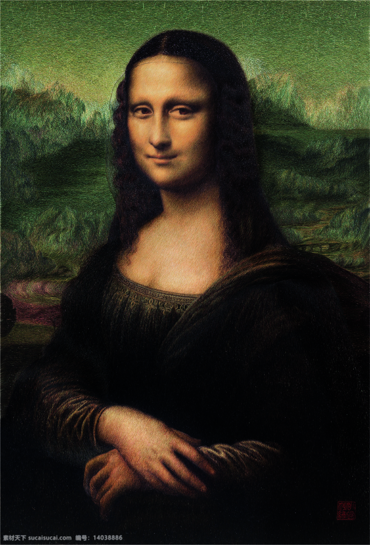 蒙拉丽莎 微笑 高清 绿色 我的天地 文化艺术 绘画书法