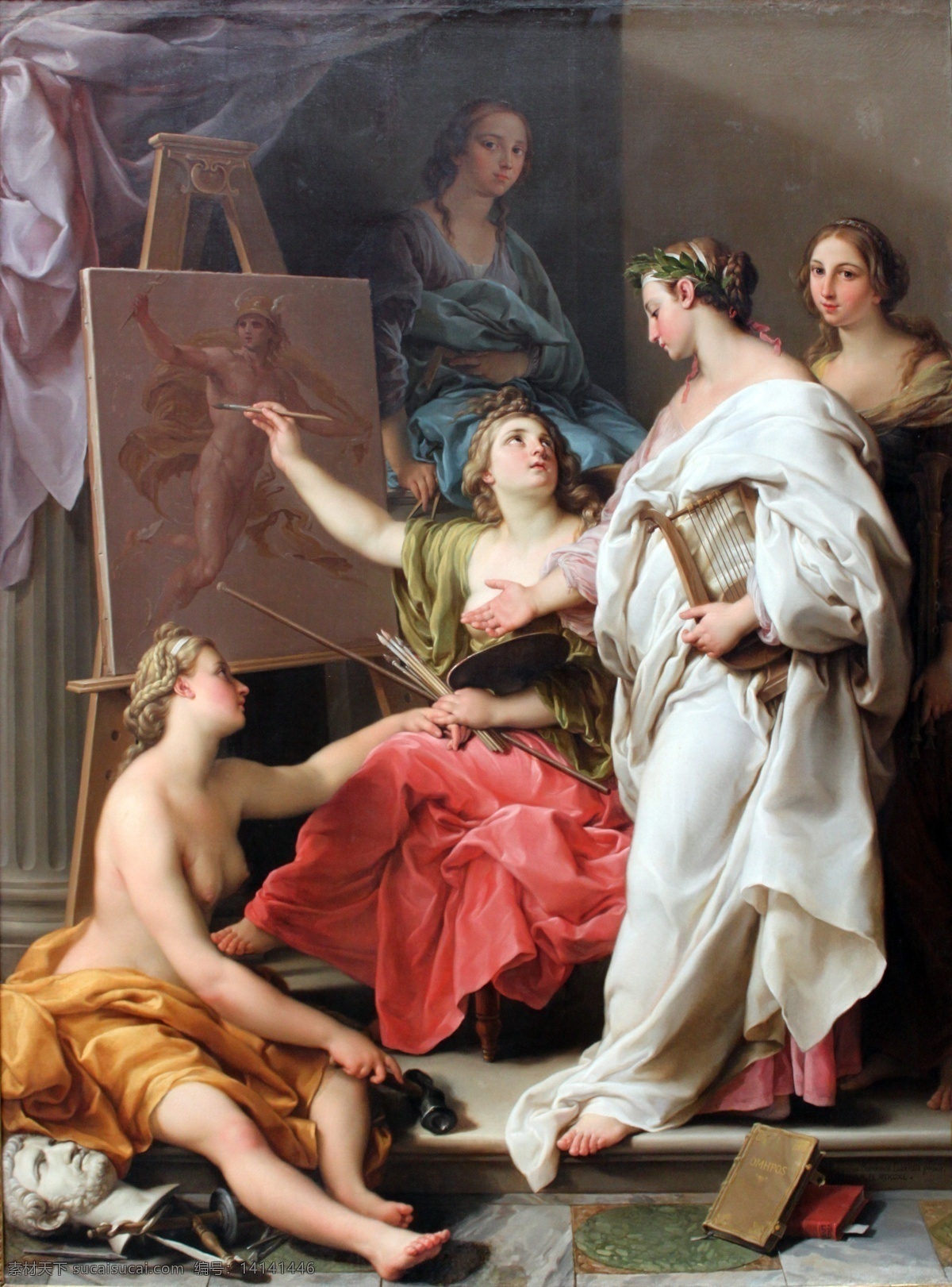 绕 赫尔 墨 斯 女人 油画 希腊 罗马 神话 风景 绘画书法 文化艺术