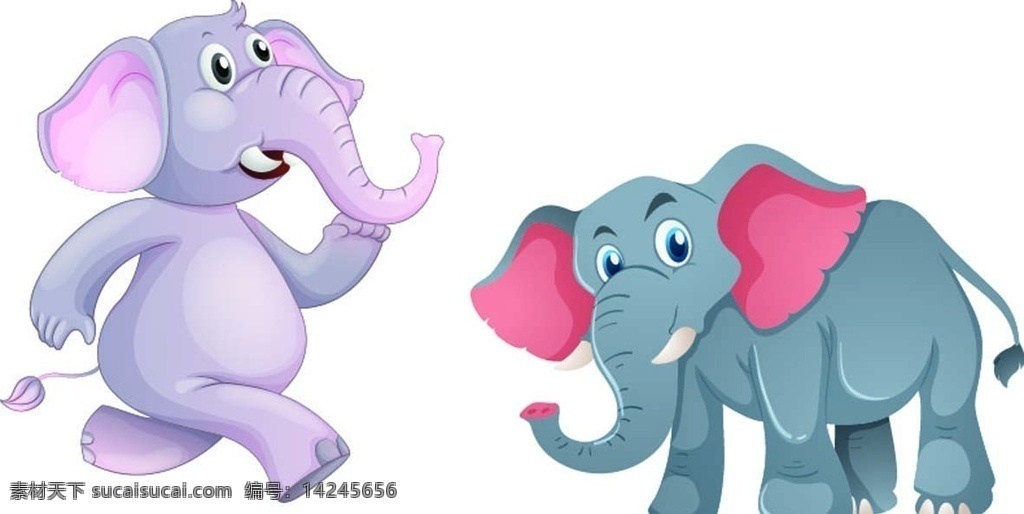 卡通 大象 矢量图 卡通大象 可修改 多款形态 可编辑 动物矢量图 卡通设计