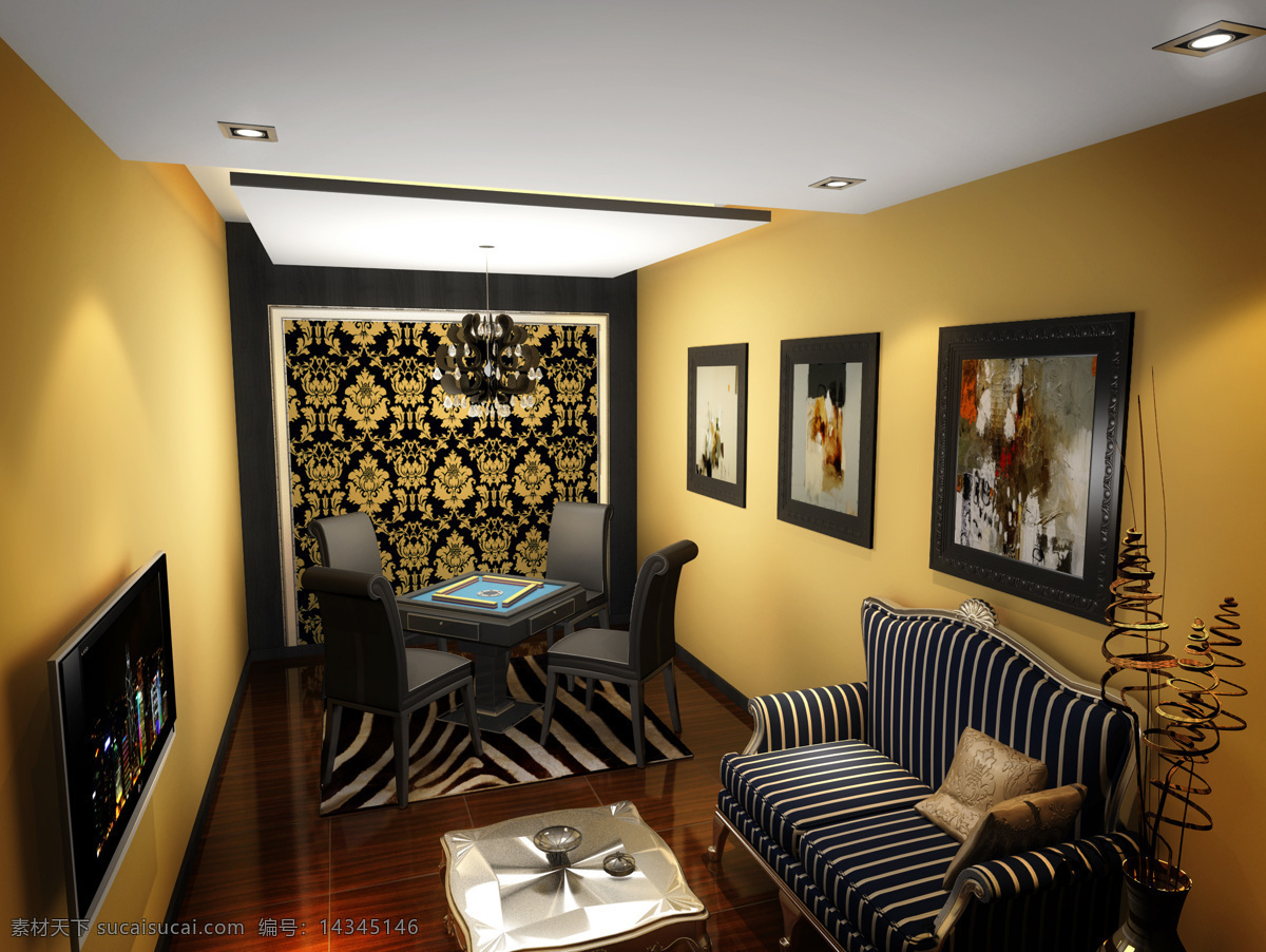 桌球 城 麻将 vip 房 电视 环境设计 沙发 室内设计 vip房 家居装饰素材
