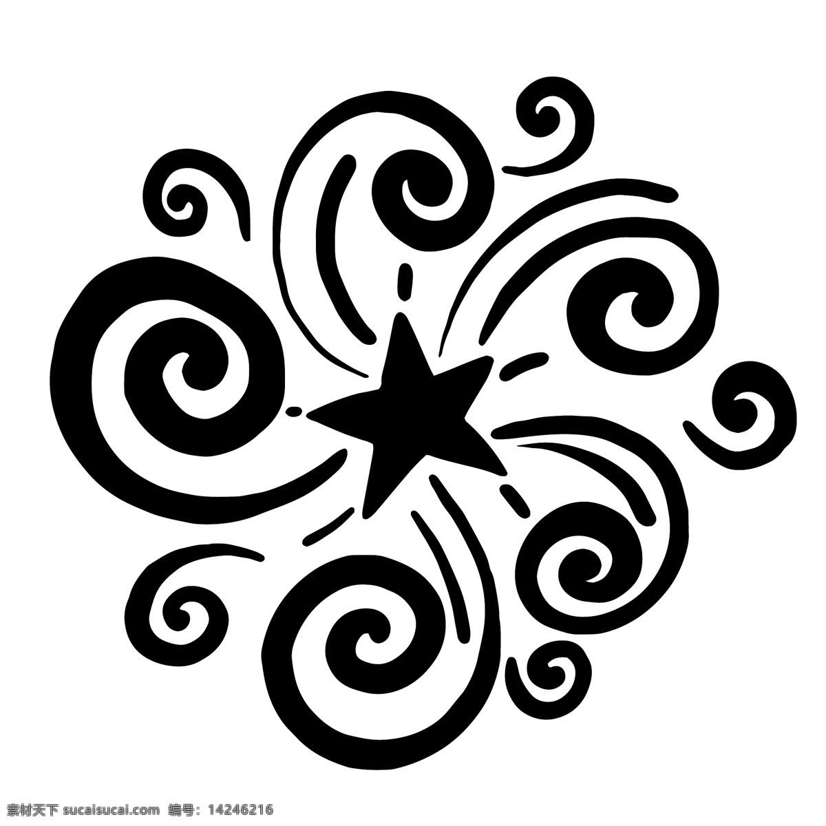 黑色 创意 五角星 图案 线条 立体 图案设计 几何 装饰图案 涂鸦 嘻哈图案
