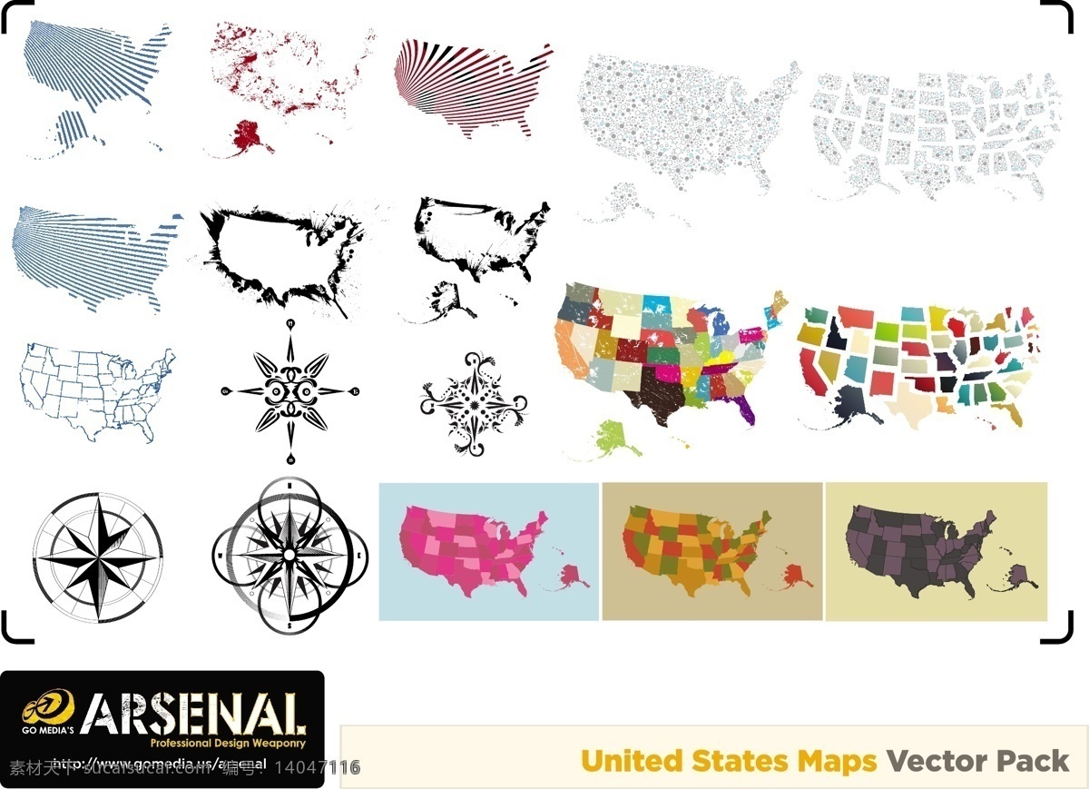 gomedia 出品 罗盘 地图 矢量 矢量素材 set16 去 矢量图 其他矢量图