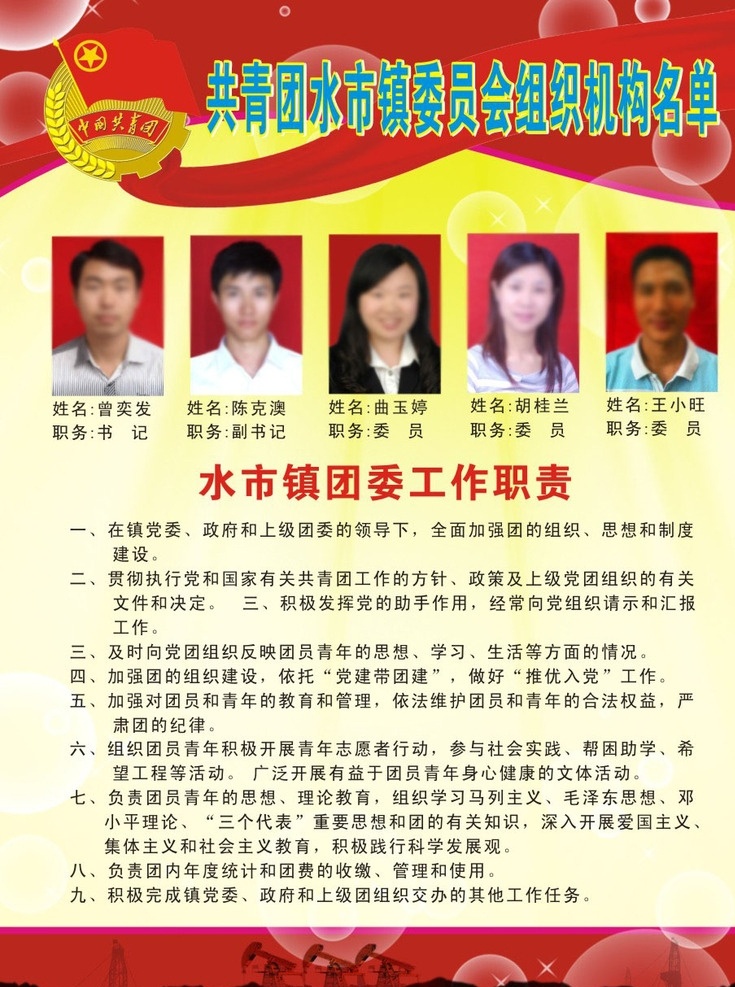 组织机构名单 委员会组织 团委工作职责 镇团委 镇团委职责 镇团委组织 中国共青团 共青团团标 水市镇委员会 工作职责 工作责任 工作任务