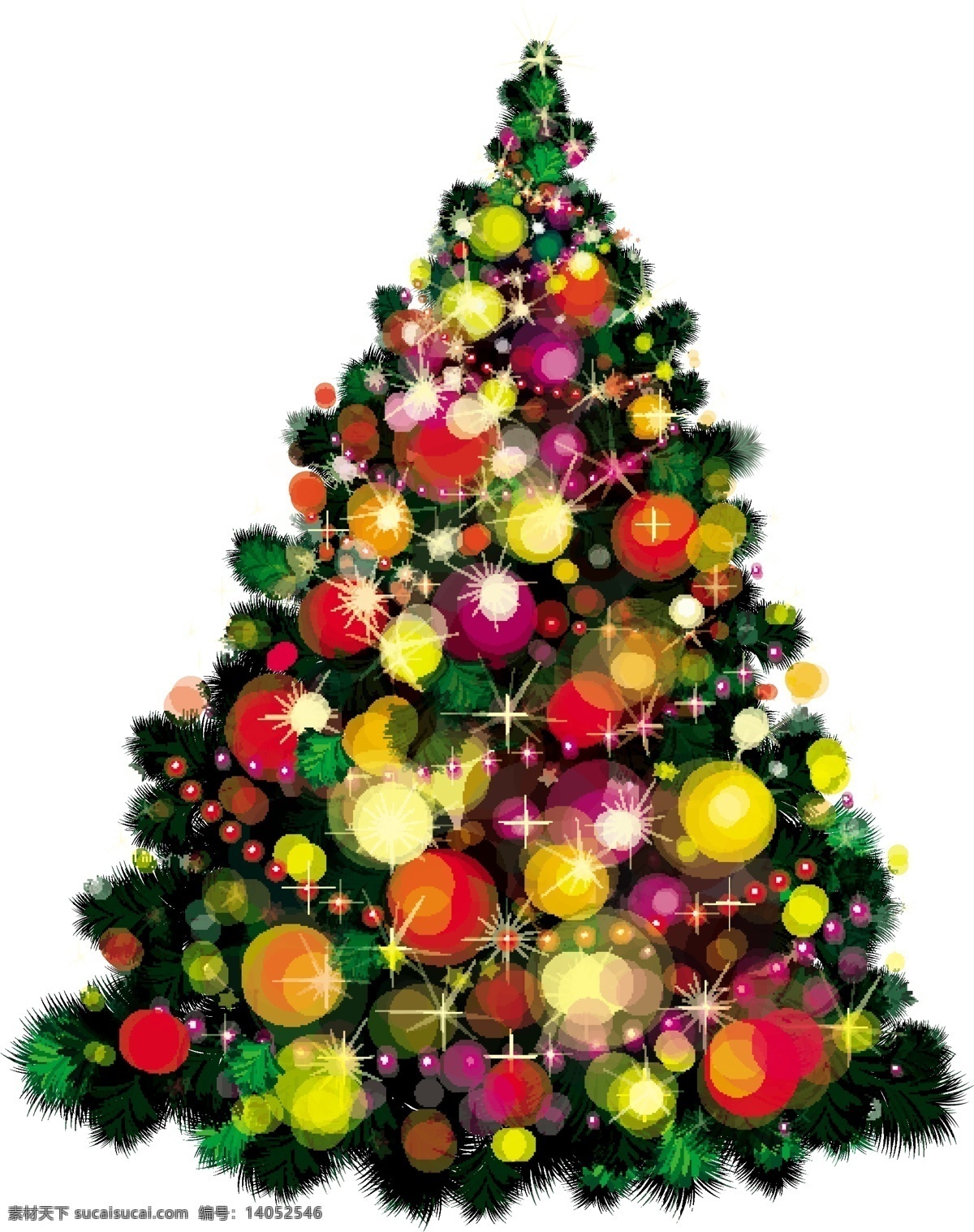 圣诞树 装饰 生动 元素 圣诞 圣诞节 饰品 装饰品 矢量节日 psd圣诞树 节日素材 其他节日