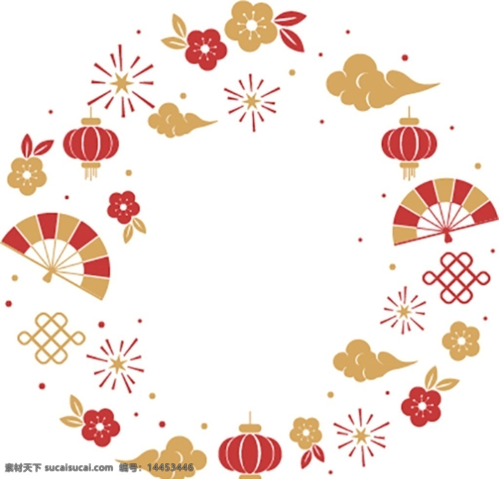 中国 节日 古典 装饰 元素 灯笼 烟花 幸福结 云朵 标志图标 其他图标