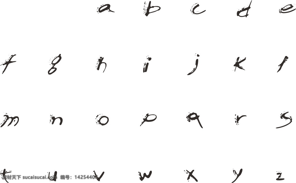 矢量字母造型 矢量字母 字母造型 特色字母 黑白字母造型 abcd字母 卡通字母造型 毛笔字母 黑白矢量图形 生活百科