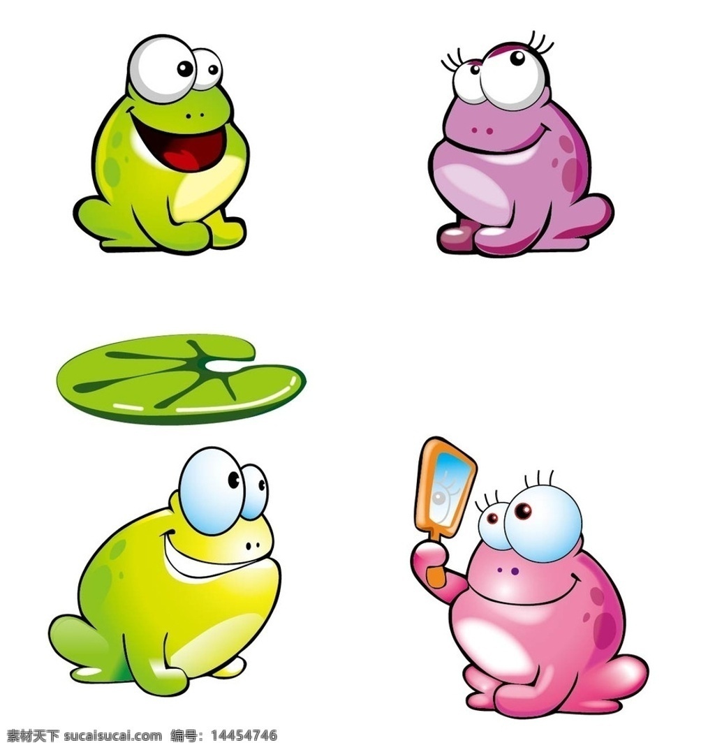 卡通青蛙 青蛙 卡通动物 矢量青蛙 绿豆蛙 紫蛙 动漫动画 动漫人物