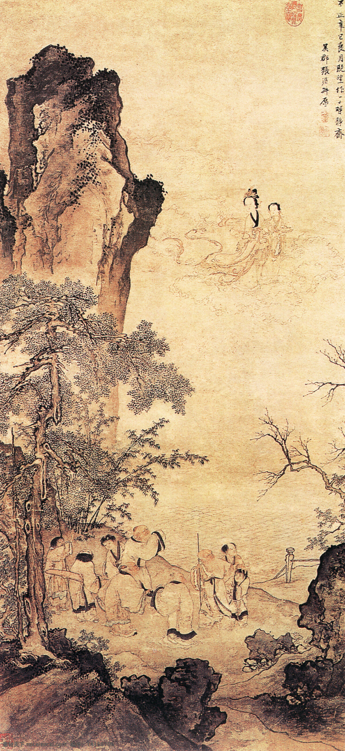 山水 人物 古典 古画 国画 绘画 山水人物 水墨 宣言 中国画 中华传世国画 中国画艺术 文化艺术