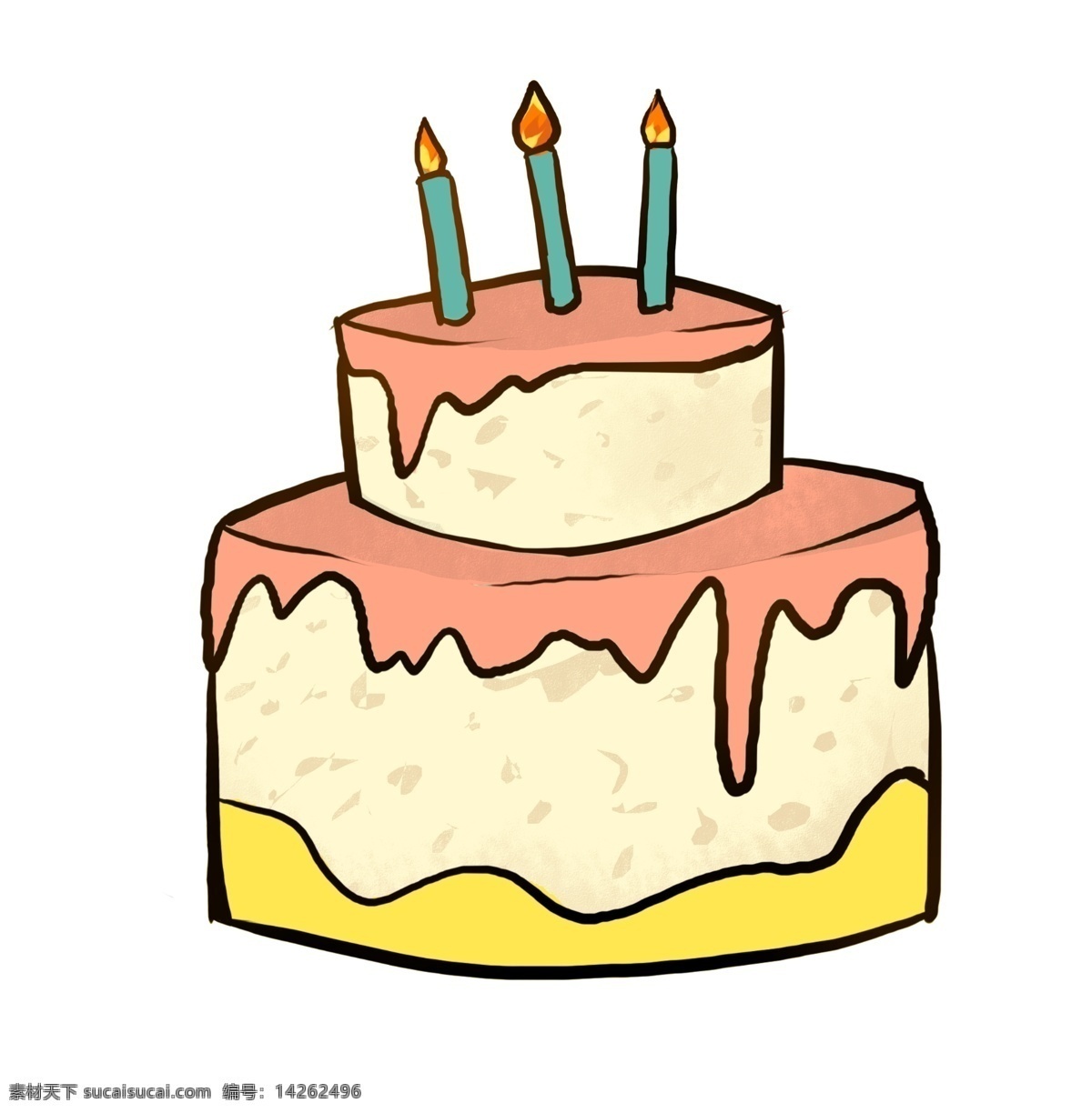 生日蛋糕 卡通 插画 燃烧的蜡烛 卡通插画 生日快乐 蛋糕 过生日 生日会 生日的蜡烛