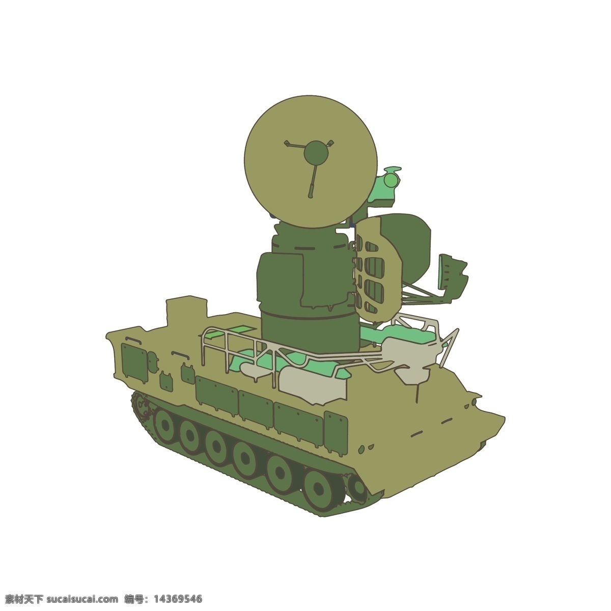 简约 扁平 卡通 建军节 陆军 战争 战车 装甲车 元素 解放军 军事 武器 武装