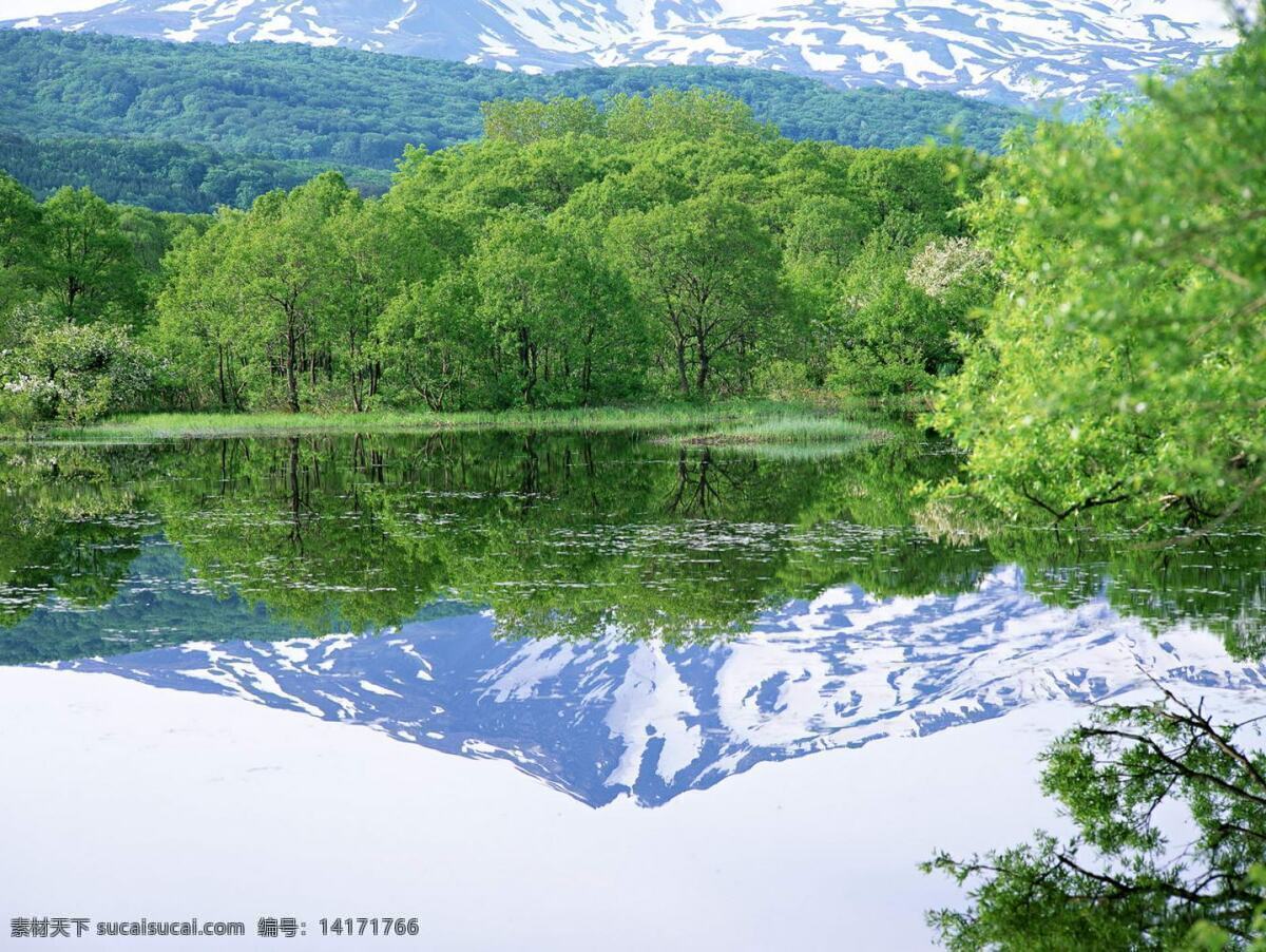 山水树木倒影 山水 树木 倒影 湖泊 阳光 自然景观 山水风景