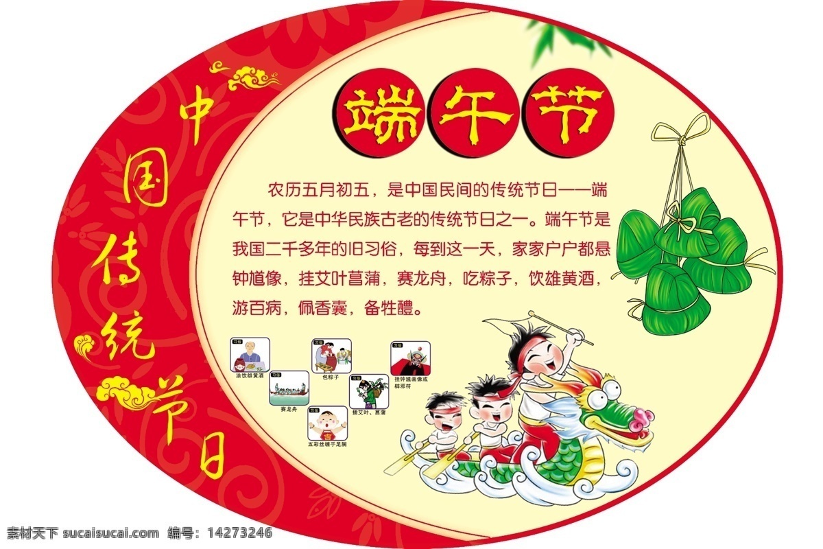龙舟 粽子 中国传统节日 端午节 习俗 文化 分层 模板