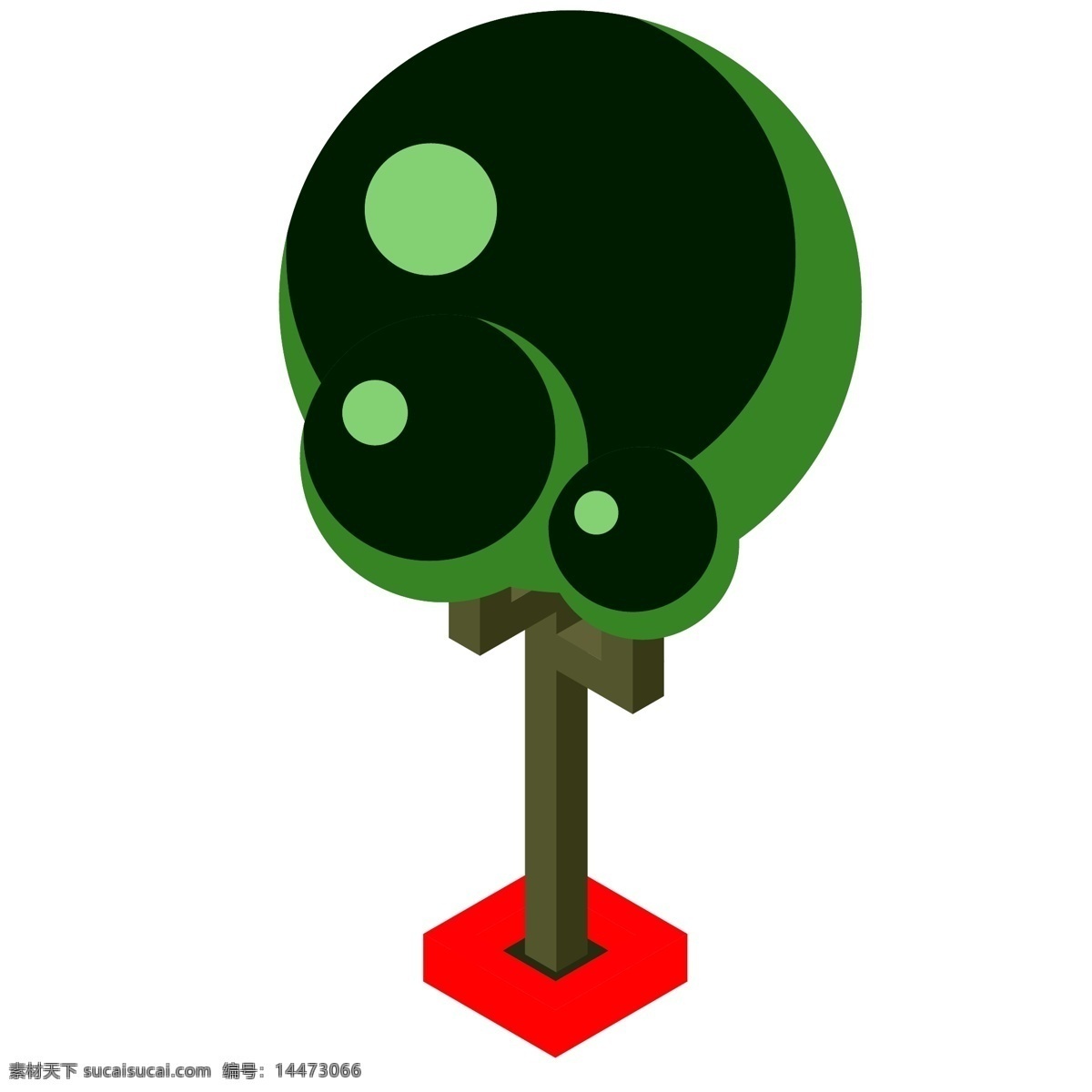 d 绿色 大树 元素 商用 树 2.5d 树木 2.5d大树