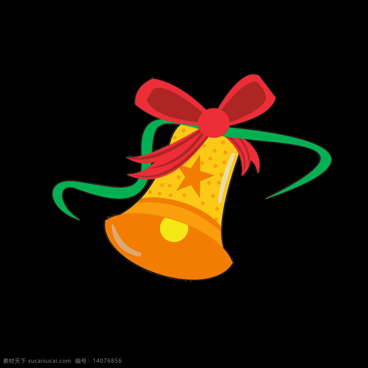 圣诞节 铃铛 元素 卡通 可爱 黄色 节日 元素设计