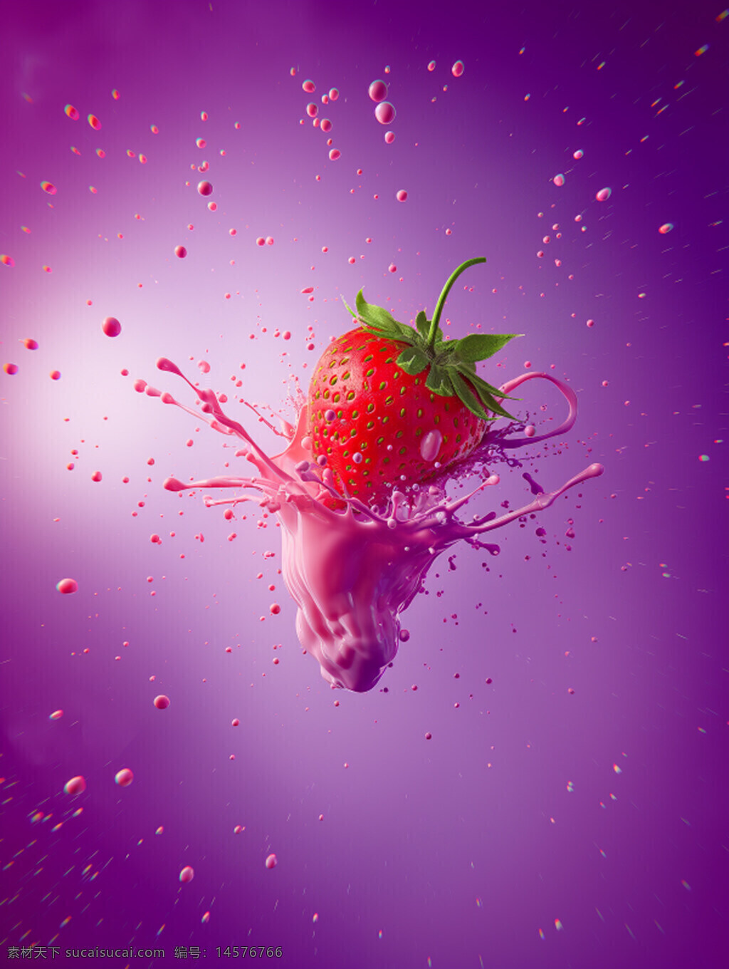强大的液体爆炸 草莓 黑色背景 商业摄影 清新 水果草莓 草莓素材 红色草莓 小草莓