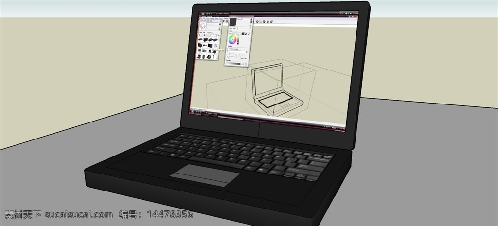 笔记本电脑 数码产品模型 电子设备模型 自媒体设备 su模型 草图大师模型 电器模型 办公设备 模型 3d设计 室内模型 skp