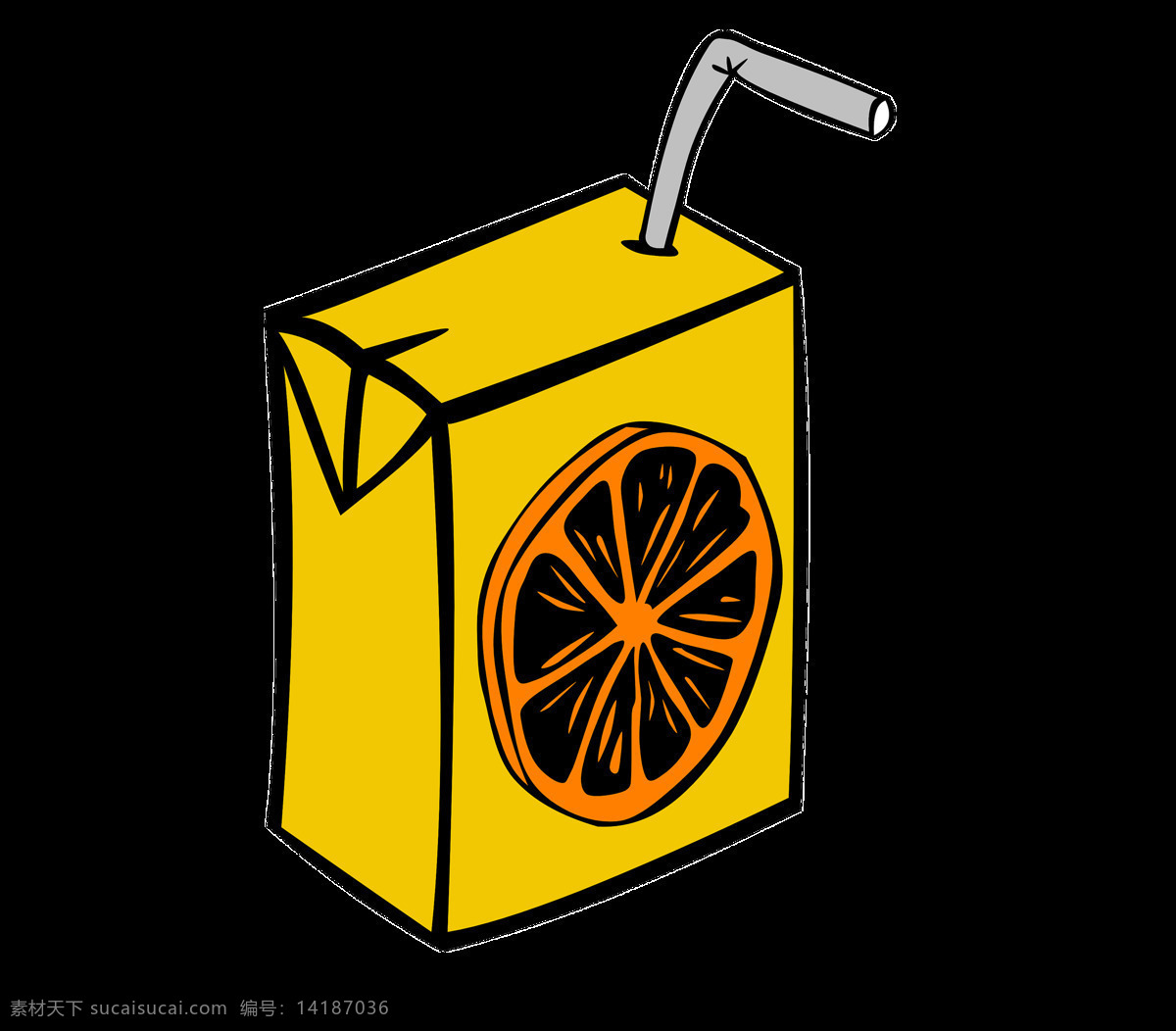 柠檬果汁 果汁 盒 纸箱 一次性使用 橙色 饮料 卡通设计