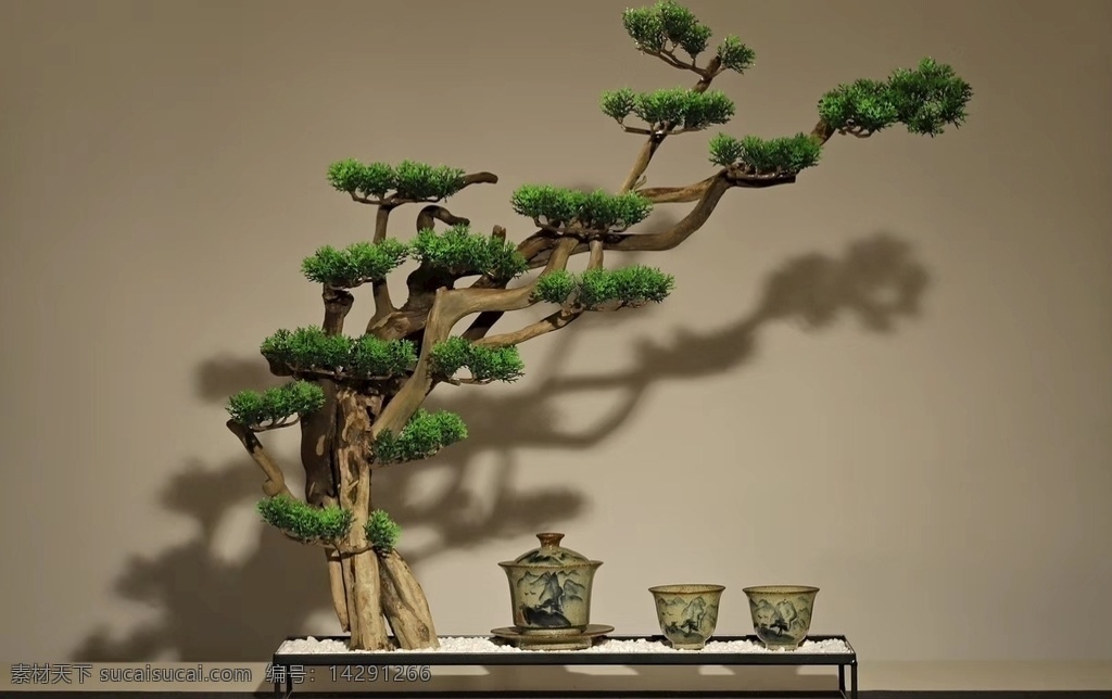 中式木艺摆件 中式 摆件 木艺 茶具 仿真树 迎客松 文化艺术 传统文化