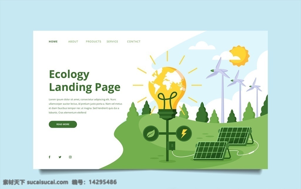 绿色 能源 太阳能 概念 插画 绿色能源 环保 太阳能发电 太阳 发电 网页 插图 风力发电 动漫动画