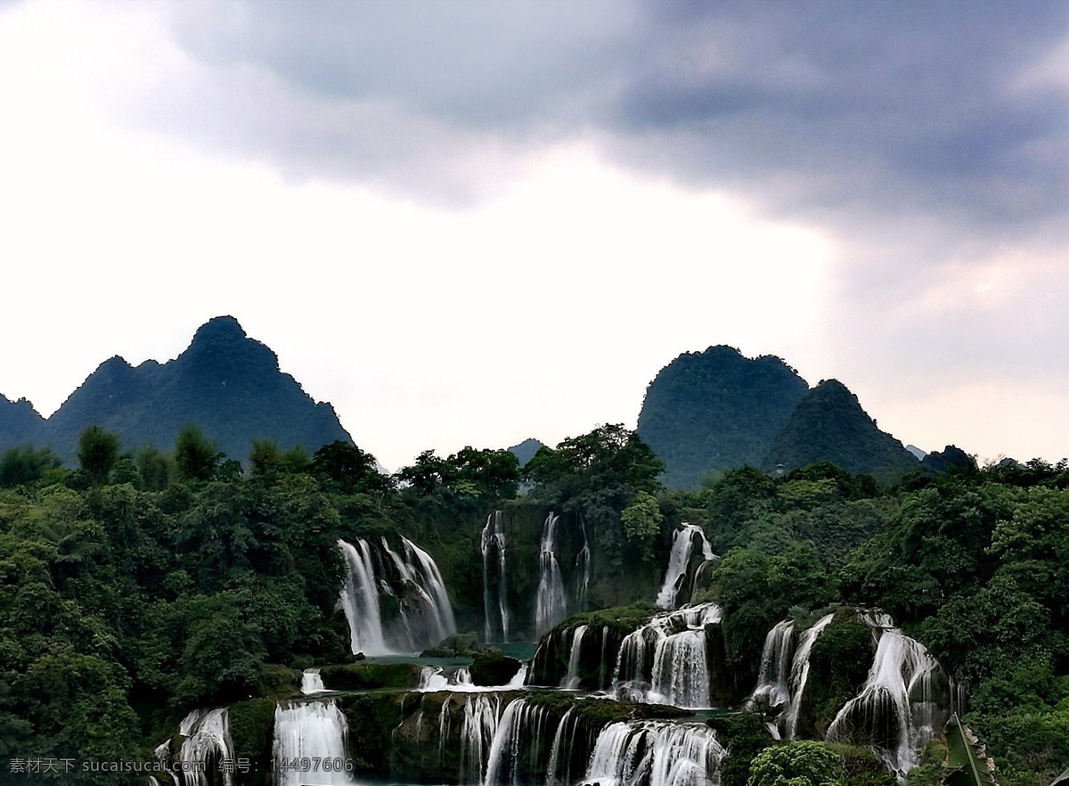 中国瀑布 中国跨国瀑布 德天瀑布 壮观瀑布 秀丽山水瀑布 旅游摄影 自然风景